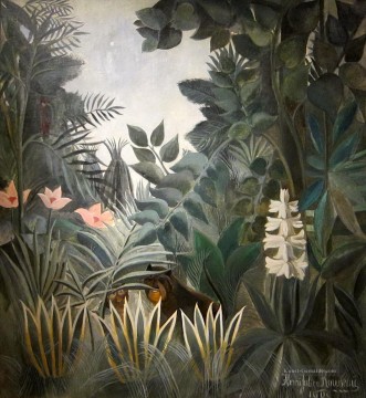 rousseau - Der Äquatorialdschungel Henri Rousseau Post Impressionismus Naive Primitivismus